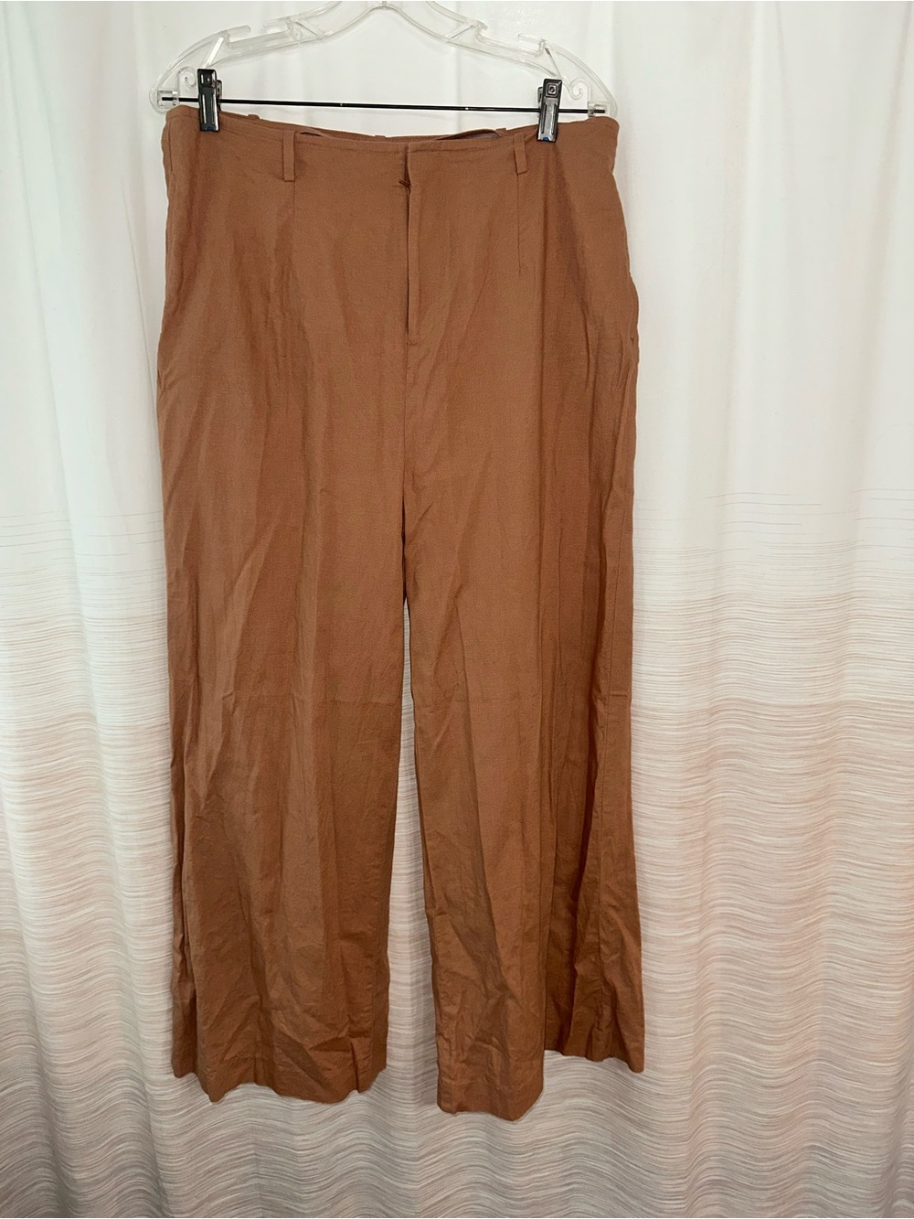 Open Edit Caramel Wide-Leg Pants Size L